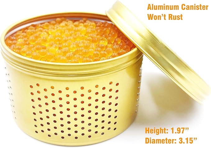 Gun Safe Dehumidifier 200g - Small Silica Gel Desiccant Canister, Moisture Absorber for Gun Cabinets & Safes, Protect 27 Cubic Feet, Gold, Aluminum Shell - Image 2