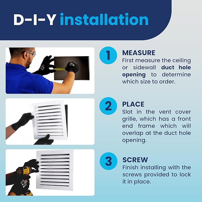 36x10 Inch (Duct Opening) Air Return Vent Cover Decorative – Premium Aluminum AC Vent Cover for Ceiling & Wall, Rustproof Grille, Ideal for Home HVAC Grille, Durable & Easy to Install by ACLAMINAIRE - Image 5