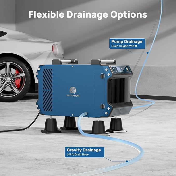 ARGENDON 180 Pints Crawlspace Dehumidifiers with Pump and Drain Hose, Commercial Dehumidifier for Basement, Industrial Large Spaces, Basement, Job Sites, cETL, 5-Year Limited Warranty - Image 2