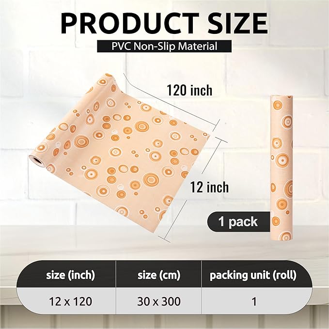 FIFTY FEET 12X120 Inch Shelf Liner for Kitchen Cabinets, PVC Drawer Liner for Dresser Non-Slip Bathroom, Non-Adhesive Cabinet Liner Washable (Yellow Bubble)(1 Roll) - Image 4