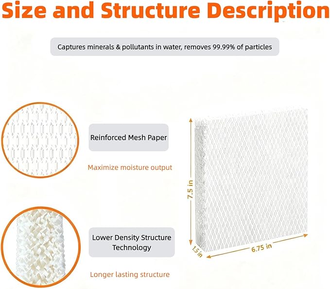 2-PACK Humidifier Replacement Filter T for Honeywell HEV615 and HEV620 Humidifier Wicks,Compatible with Part # HFT600 - Image 2