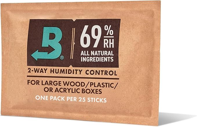 Boveda 69% Two-Way Humidity Control Pack for Storing Up to 25 Items – Size 60 – Single – Plastic & Wood Humidifier Boxes & Zip Lock Bags – Moisture Absorber – Humidifier Pack – Individually Wrapped by Boveda