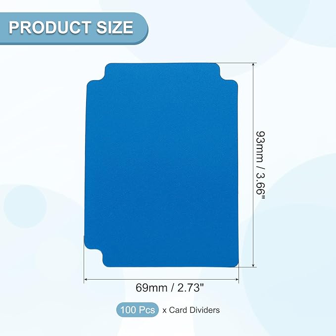 PATIKIL Trading Card Dividers, 100 Pcs Index Card Football Card Sorter Storage Boxes Organizer Tray Accessories for Sports Game Baseball Card, Light Blue - Image 2