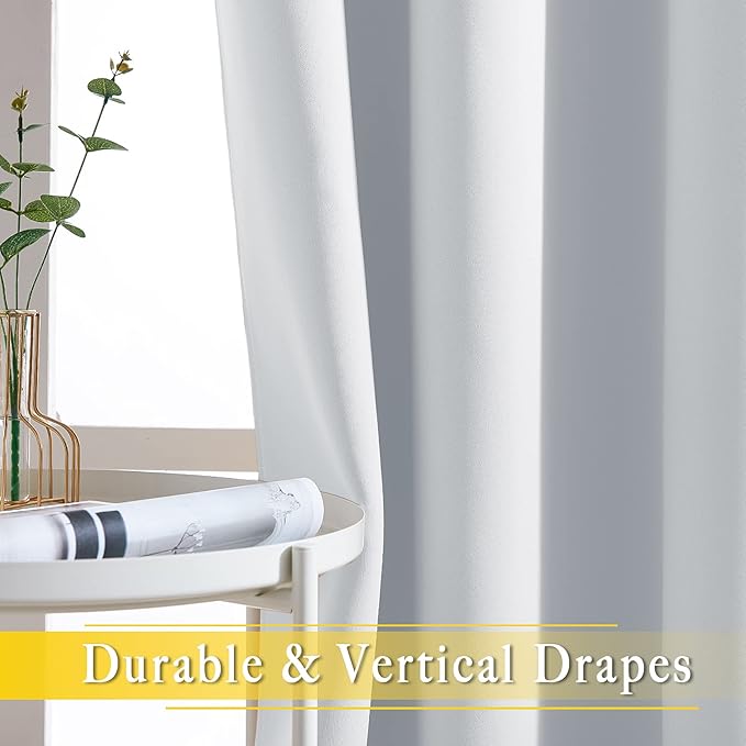 NICETOWN Patio Door Curtain Vertical Blinds, Grommet Top Room Divider Curtain Panel Thermal Insulated for Bedroom/Living Room (Greyish White, W80 by L108, 1 Panel) - Image 6