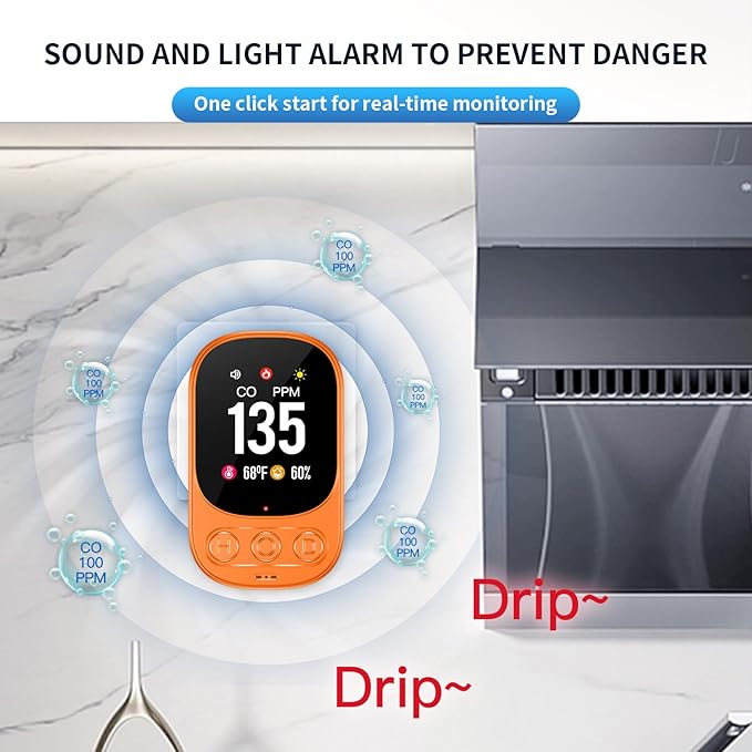 3-in-1 Plug in Carbon Monoxide Detectors Buil-it 1000 mAh Backup Battery Plug&Play with 2.1'' HD Screen [CO Temp Humidity] 85dB Alarm for Home Hotel Travel RV, HD08-B (White, 2-Pack) - Image 6