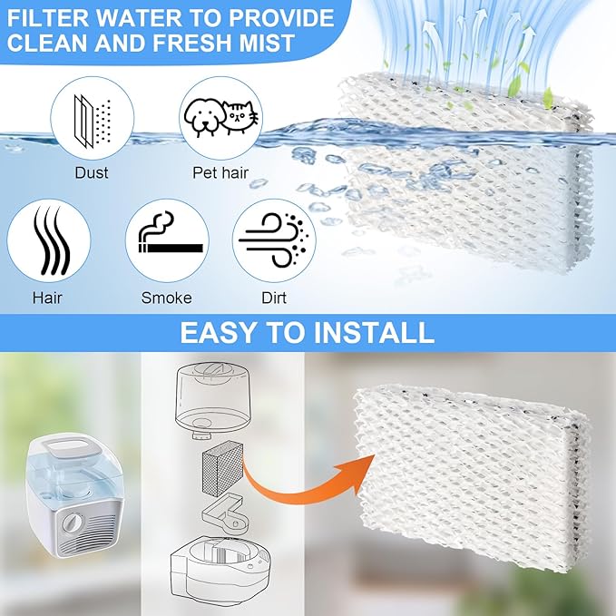 Marspark 36 Pack Humidifier Filters Replacement Compatible with Equate EQWF813 EQ-2119-UL RCM-832 RCM-832N PCWF813 Cool Mist Humidifiers Wick Filters - Image 3
