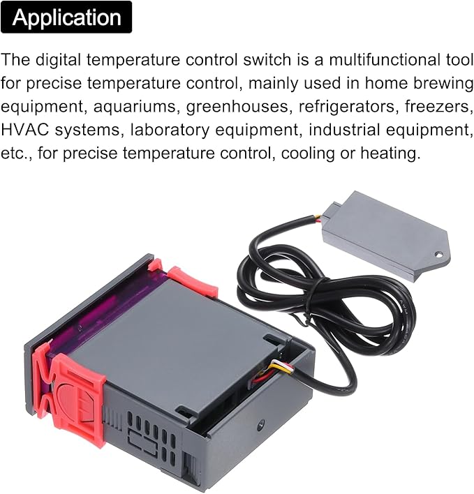 MECCANIXITY STC-3028 10A DC 24V Digital LED Temperature Controller Intelligent Digital Display Temperature and Humidity Controller for Fridge Greenhouse - Image 4