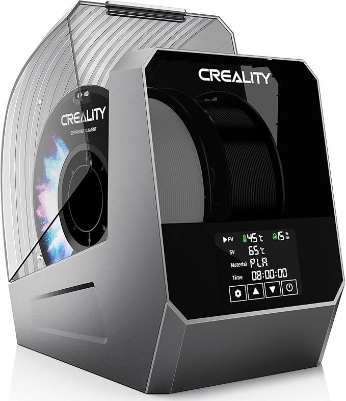 Creality Filament Dryer, Dual-Spool Space Pi Filament Storage Box -Double 360° Heating with 110W PTC Heater LCD Touch Screen One-Key Set Filament,Dehydrator 1.75/2.85/3mm with 2KG PETG Black by Creality
