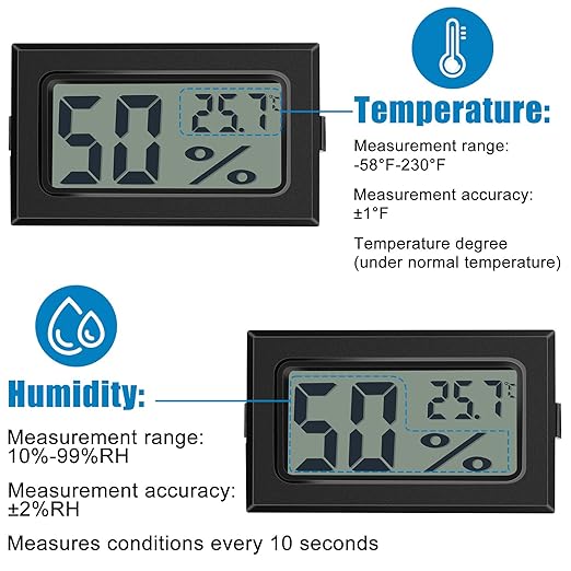 Kanayu 24 Pack Mini Digital Hygrometer Thermometers Indoor Humidity Monitor Temperature Humidity Gauge Meter with Fahrenheit for Greenhouse Garden Cellar Closet - Image 3