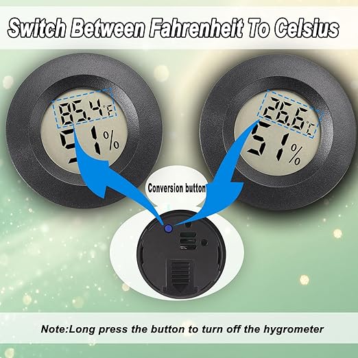 Mini Hygrometer Digital Thermometer Humidity Meter 4 Pack Hygrometer Thermometers Indoor/Outdoor Humidity Monitor Reptile Thermometer for Greenhouse Garden Cellar Fahrenheit(℉)/ Celsius(℃) - Image 3