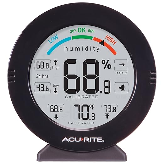 AcuRite 01080M Pro Accuracy Temperature and Humidity Gauge with Alarms, Black - Image 2