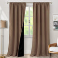 BGment 100% Blackout Curtains 108 Inch Long for Living Room, Thermal Insulated Full Light Blocking Noise Cancel Rod Pocket Curtains, Extra Long Room Darkening Window Curtains, 2 Panels, Taupe, 52 Wide by BGment