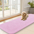 OLANLY Dog Door Mat for Muddy Paws 59x20, Absorbs Moisture and Dirt, Absorbent Non-Slip Washable Doormat, Quick Dry Chenille Mud Mat for Dogs, Entry Indoor Entryway Carpet for Inside Floor, Pink by OLANLY