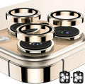 2 Pack Camera Lens Protector for iPhone 16 Pro/iPhone 16 Pro Max, 9H Tempered Glass, Scratch Resistant, Metal Ring, Case Friendly, Gold by AFENGBOX