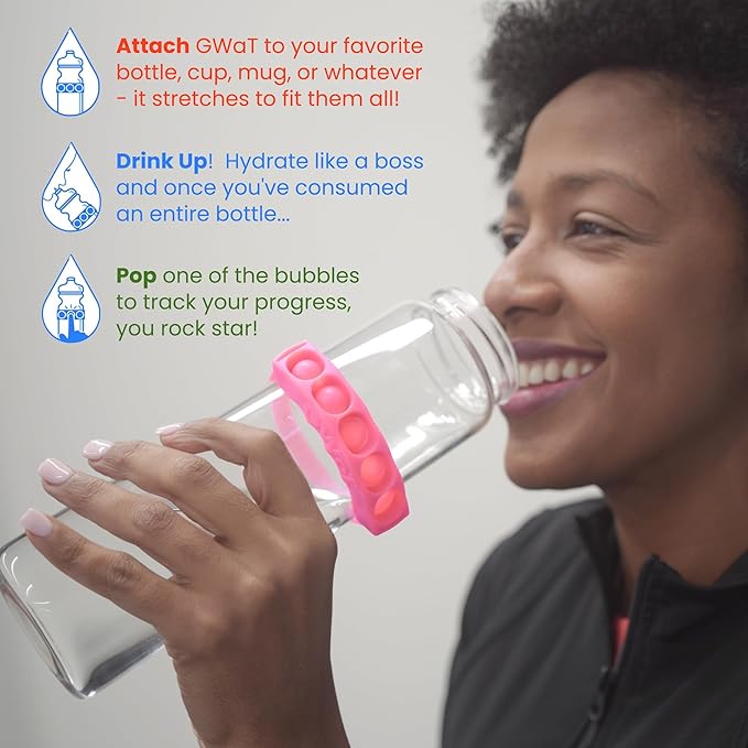 Water Bottle Hydration Tracker - Daily Water Reminder & Goal Setter - Reusable Silicone Band for Fitness, Weight Loss & Hydration Tracking - Image 4