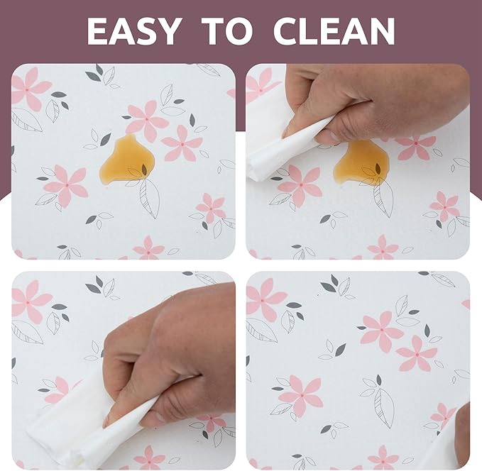 18" W x 96" L Floral Drawer and Shelf Liner for Cabinets, Non-Adhesive Strong Grip Non-Slip Flower Shelf Cabinet Kitchen Shelf Liners for Kitchen Cabinets - Image 5