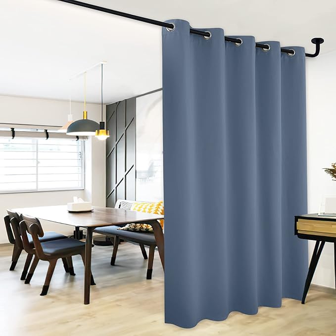 NICETOWN Stone Blue Bedroom Blackout Curtain Panel, Privacy Window Thermal Insulated Blackout Drape/Drapery for Loft, Guestroom (1 Panel, 70 x 84 inch) by NICETOWN
