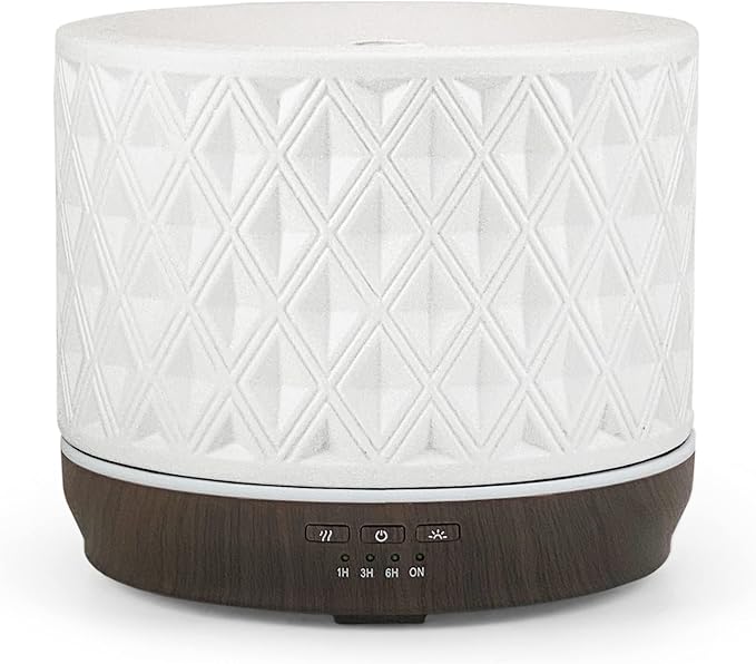 Earnest Living Essential Oil Diffusers for Essential Oils Large Room Diffuser White Ceramic Diffuser 500ml Aromatherapy Diffuser with 4 Timers 7 Night Lights and Auto Off Function for Home Gift - Image 8