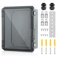 Waterproof Electrical Junction Box Outdoor, IP67 ABS Plastic Weatherproof Electrical Enclosure with Aluminum DIN Rail, Mounting Platem for WiFi Project, Clear (8.7''x6.7''x4.3) by TOTUFY
