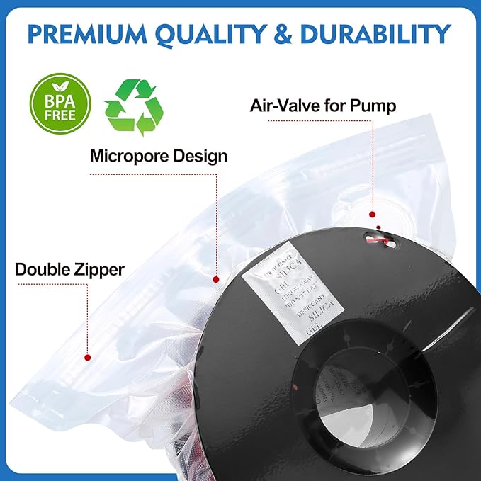 Upgraded PLA Filament Storage Bags Kit with USB-C Pump,20 Large Vacuum Bags(13x15 inch)+20pcs Desiccant,Dust Proof & Humidity Resistant Ideal for 3D Printer Filament Storage (20 bags+auto pump) - Image 5