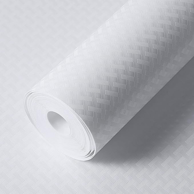 White Shelf Liner Kitchen Cabinet Liners Refrigerator Liners Waterproof & Oil-Proof Kitchen Cupboard Liner Drawer Mats EVA Material Non Adhesive Fridge Liner for Shelves 23.6 x 393.7 Inches by StaHom