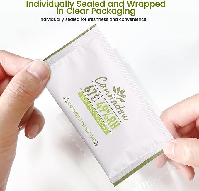 49% RH, 67g (15 Pack) Cannadew Humidity Packs Two-Way Humidity Control Pack – Moisture Absorbers & Hydration Packets for Curing and Storage - Image 6