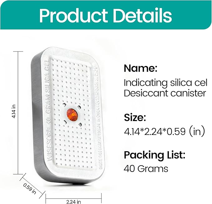 40 Gram Pack of 3 Silica Gel Canister, Gun Safe Dehumidifiers (Orange to Green), Reusable Desiccant Moisture Absorber for Car, Closet - Image 2