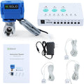U.S. Solid Water Leak Detector - Water Alarm Leak Detect System with 3/4” Automatic Shut-Off NSF Certified 304SS Motorized Ball Valve, Controller and 3 Sensors and Sound Alarm by USSolid