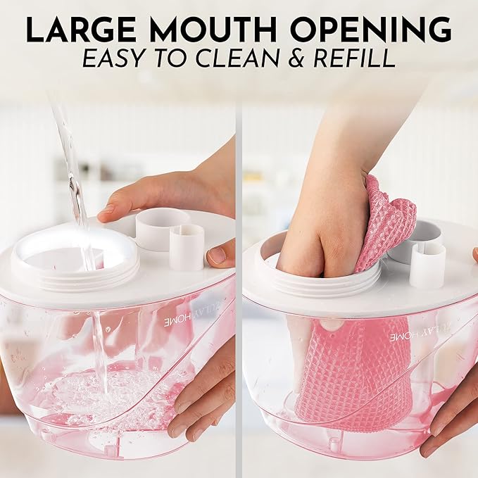 Zulay Home Cool Mist Humidifiers For Bedroom (2.2L Water Tank) - Quiet Ultrasonic Humidifiers For Large Room with Auto Shutoff Feature - Air Humidifier For Plants, Nursery, Kids Room (Pink) - Image 8