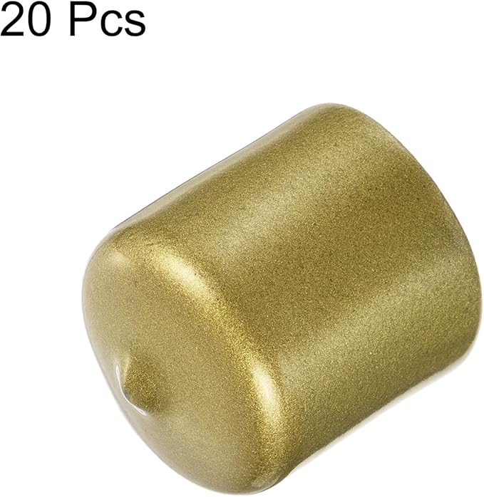 uxcell 20pcs Rubber End Caps 30mm ID Vinyl Round Tube Bolt Cap Cover Thread Protectors Gold - Image 2