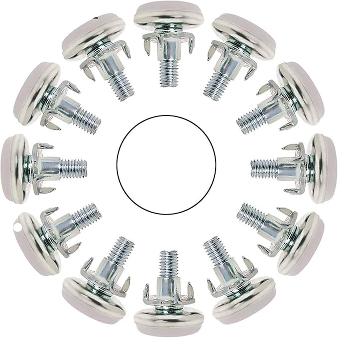 NGe 12-Set M8 x 20mm Heavy Duty Screw-On Furniture Leveling Feet Adjustable Leveler Floor Protector (Kit with 4 Prong T-Nuts), for Home Furniture Desk Table Sofa Chair Legs by NGe