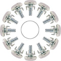 NGe 12-Set M8 x 20mm Heavy Duty Screw-On Furniture Leveling Feet Adjustable Leveler Floor Protector (Kit with 4 Prong T-Nuts), for Home Furniture Desk Table Sofa Chair Legs by NGe