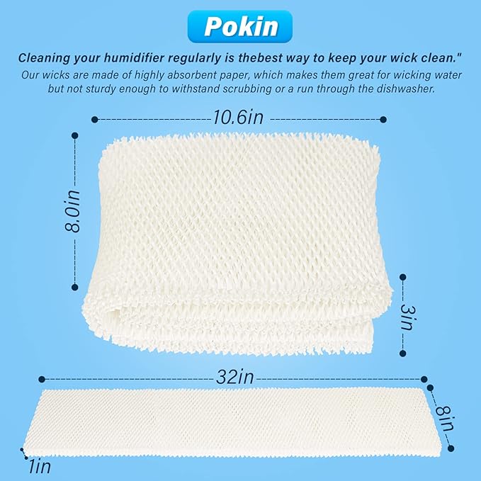 MAF1 Humidifier Wicking Filters for AIRCARE /MoistAIR /Kenmore /Essick Air, Fits Air-Care Emerson Moistair Humidifier Replacement Wicks MA1200 MA1201 MA0950 MA09500,14906 32-14906 42-14906 EF1 -2 Pack - Image 2