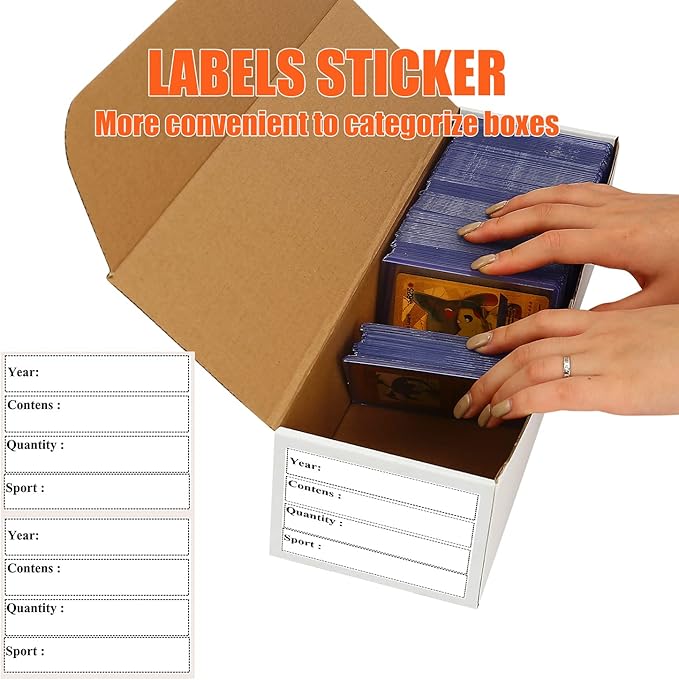 Trading Card Storage Box,12-Pack-9600 Count Corrugated Cardboard Card Box With Mtg/Magic/TCG Storage and Collection,Labels For Card Storage Box - Image 2