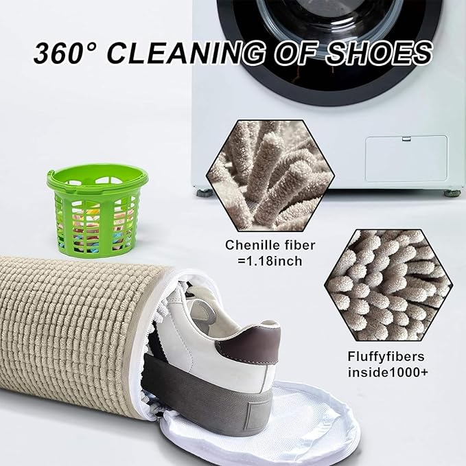 Reusable Sneaker Bag for Washing Machine, Invisible Zipper Design, Protects Shoes in Washing Machine and Dryer, Durable Shoe Bag for Sneakers, Boots(gray) - Image 6