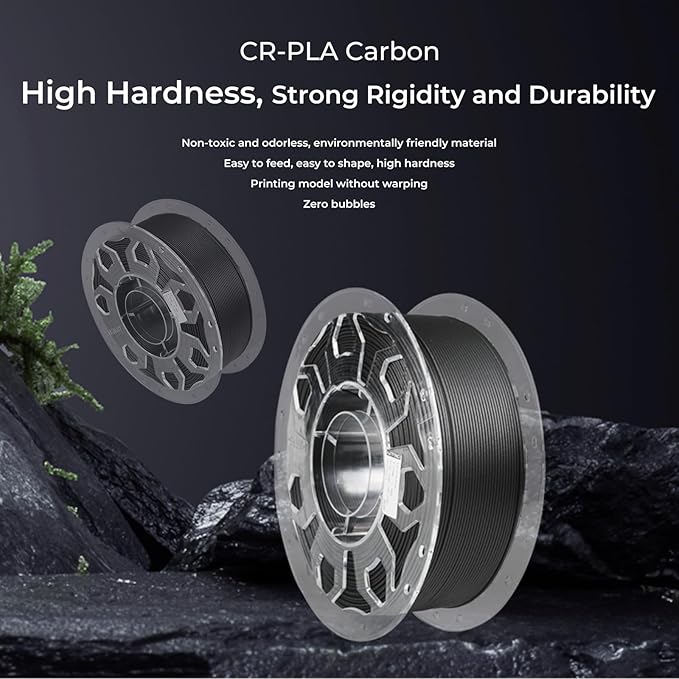 Creality PLA Filament 1.75mm Carbon-Black, 3D Printer Filament 1kg (2.2lbs) Spool, High Toughness & Warp-Free, Dimensional Precision ±0.03mm, Printing Filament for All FDM 3D Printers - Image 2