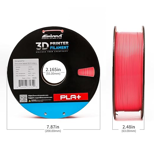 INLAND Micro Center PLA+ 3D Printing Filament 1.75mm - PLA Pro Dimensional Accuracy +/- 0.03 mm - 1kg Cardboard Spool (2.2 lbs) (1 Pack Pink, 1.75mm) - Image 4