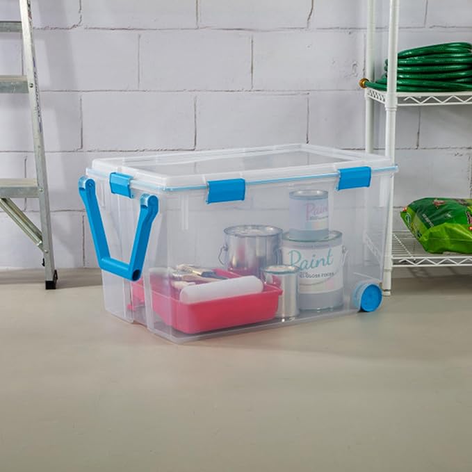 Sterilite 6-Pack Gasket Box, Weather-Resistant Storage Bins with Latching Lids, 120 Quart - Heavy-Duty Organizing Containers for Closet, Bathroom, and Office - Image 5