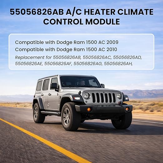 55056826AB A/C Heater Climate Control Module, Compatible with Dodge Ram 1500 AC 2009 2010, Heater Control Switch Module Panel for Truck Climate Regulation, Replace 55056826AB 55056826AC 55056826AD - Image 4