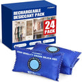 100g [ 24 Packs] Rechargeable Desiccant Packs for Storage, Color Indicating Silica Gel Desiccant Packets, Moisture absorbers for Storage,Dehumidifier bag for Closets,Cars,Storage Bins by FURWEY