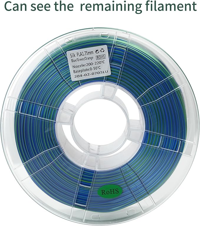 PLA 3D Printer Filament Bundle, Silk PLA Filament Dimensional Accuracy +/- 0.02 mm, 16 x 1 kg Spool(48lbs), 1.75 mm,Multiple tri-Colors. - Image 8