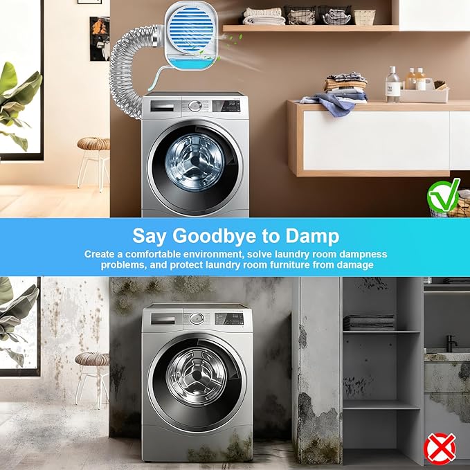 4-in-1 Indoor Dryer Vent with Dehumidifier for Protect Furniture, Dryer Vent Kit for Electric Dryers, Stainless Steel Screen Filter, Lint Trap,Polyester Filter and Visual Water Tank - Image 3