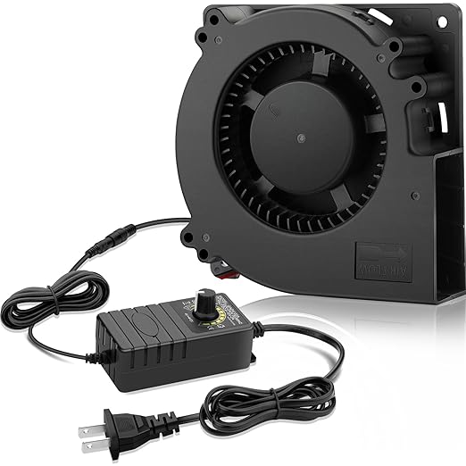 GDSTIME 120mm Blower Fan, AC 110V 220V DC 12V Powered Fan with Speed Control, for Receiver DVR Xbox Modem AV Cabinet Cooling by GDSTIME