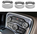 3PCS Air Conditioner Switch Button Knob Cover, Auto Accessories Climate Control Knob Covers, Aluminum Alloy Knob Ring Trim Cover Compatible with Dodge Challenger Durango 2015-2022 (Silver) by Unknown