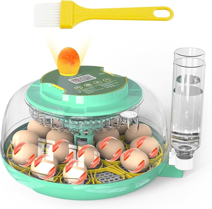 18 Egg Incubator with Automatic Egg Turning and Humidity Control,Chicken Egg Incubator, Large View Incubator for Chicken Duck Quail Eggs, External Water Refill, Egg Candler by Unknown
