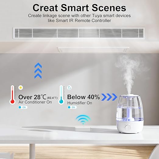 eMylo WiFi Temperature Humidity Sensor, Wireless Indoor Thermometer Hygrometer with App Alert, Free Data Storage Export, Smart Temperature Humidity Monitor for Home Bedroom, Compatible with Alexa (1) - Image 4