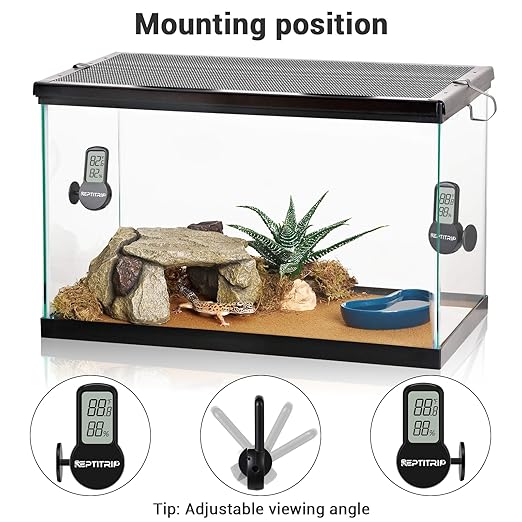 Reptile Thermometer, Hygrometer for Reptile Tank, Hygrometer Thermometer with Digital LCD Display, Support for Fahrenheit and Celsius, with Two Batteries - Image 6