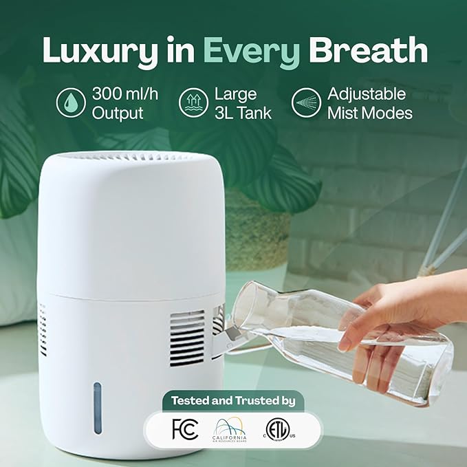 Smart Evaporative Humidifier with App Control & 3L Tank – Mist-Free, No White Dust – Quiet Operation for Better Sleep – Klarta Humea Beige - Image 6