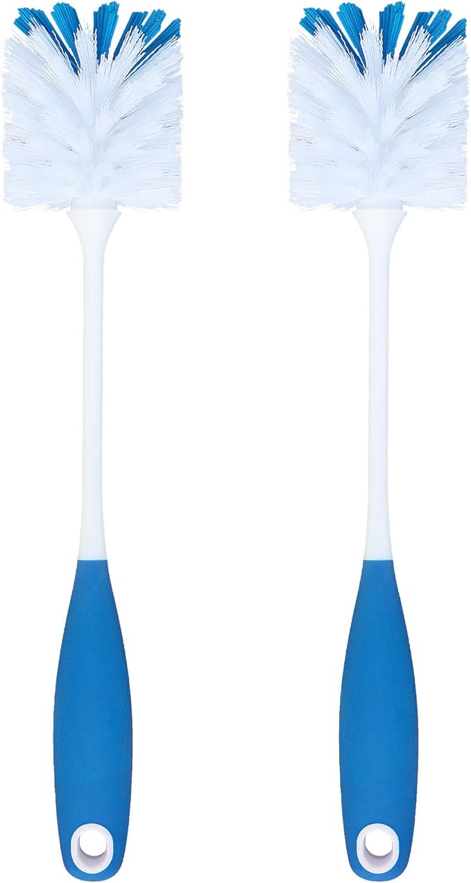 PHYEX 2 Pack Long Handle Bottle Scrubbing Brushes, Water Bottle Cleaner for Washing Glasswares, Wine Decanter, Hydro Flask Tumbler, Sinks, Food Jars by PHYEX