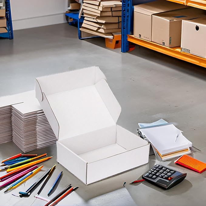 Small Shipping Boxes 10x8x3 Inch (25 Pack) - Sturdy White Corrugated Cardboard Boxes for Small Business, Ecommerce, Mailing & Packaging | Recyclable Gift & Storage Boxes - Image 3